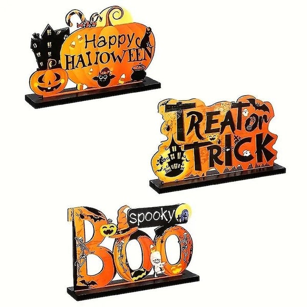 Halloween Decoration Happy Halloween Table Center Decorations Wooden Happy Hall Carousel 1