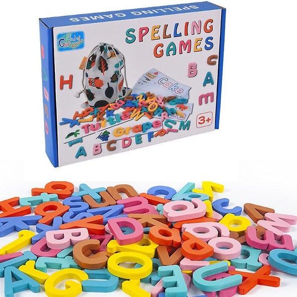 Letter Recognition Spelling Game Wooden Alphabet Learning Cards Word Practice C Carousel 1