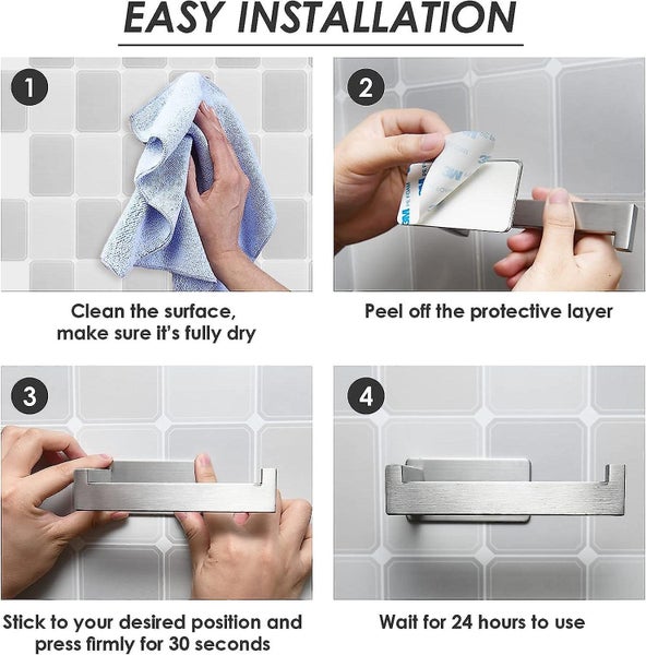 Toilet Paper Holder Mounted On The Wall Self-adhesive Stainless Steel Carousel 5