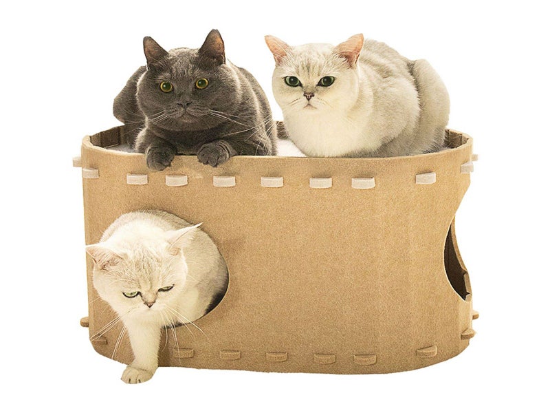 Cat Cave Bed for Indoor Foldable Cat Tunnel Hideaway Bed Pet Cat House Camel Carousel 1