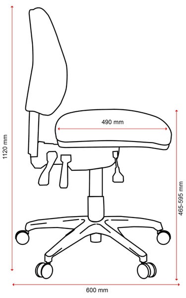 Buro Roma 3 Lever Mid Back Office Chair, Charcoal Fabric, Nylon Base Carousel 2