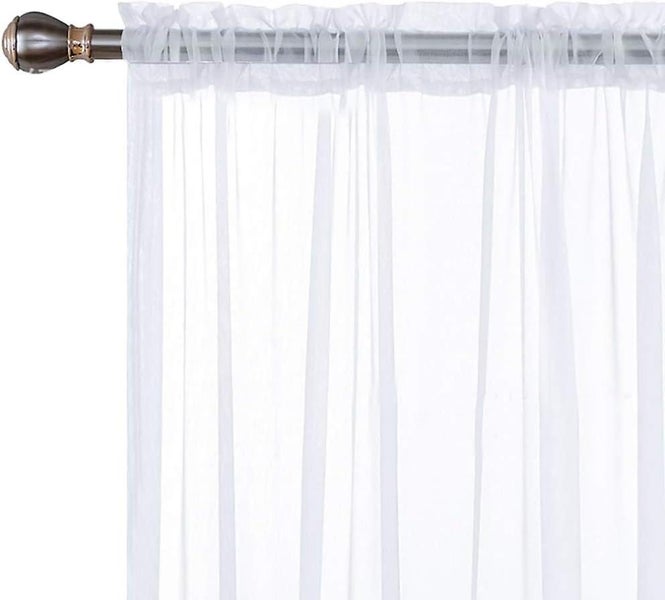Transparent Curtains Living Room Rod Pocket Window Curtain Panels Bedroom Semi Carousel 5