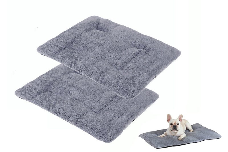 2Pcs Pet Blanket Self-Heating Bed Pad Cat Dog Self-Warming Cushion-Grey Carousel 1