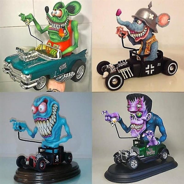 Halloween Ornament Angry Big Mouth Statue Rat Fink Collectible Model Toy Hallow Carousel 2