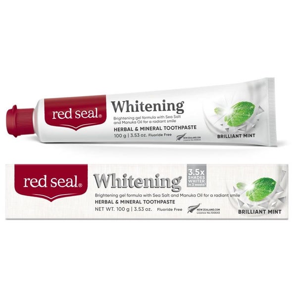Red Seal Whitening Brilliant Mint Toothpaste 100g - Fluoride Free Carousel 1