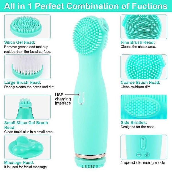 5 In 1 Electric Silicone Facial Cleanser Cleansing Brush Massage Imported Pore Carousel 2