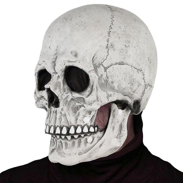 Skull Mask Movable Jaw Full Head Skull Mask Halloween Decoration Horror Scary M Carousel 1