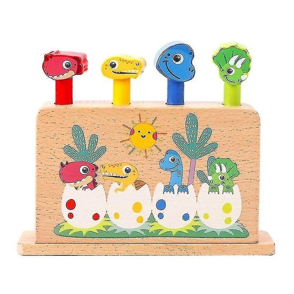 Educational Toys Dinosaur Bouncing Wooden Toys Building Blocks Children's Cogni Carousel 1