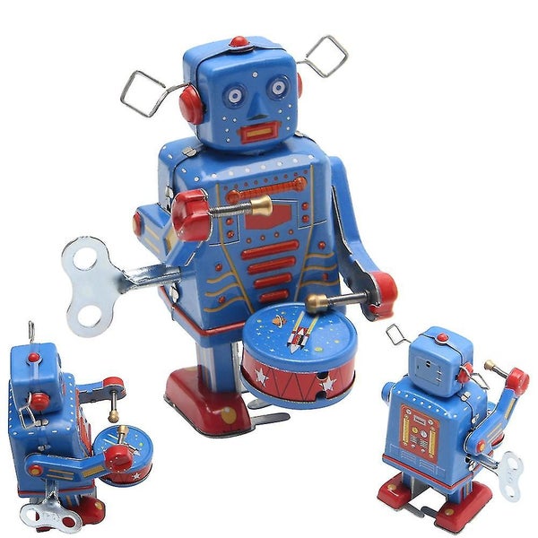 Tin Robot Toys Retro Clockwork Wind Up Metal Walking Robot Toy Vintage Collecti Carousel 2