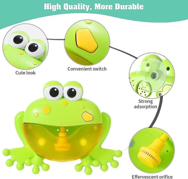 Baby Bath Bubble Toys Set Automatic Frog Bubble Maker Kids Bath Bubble Machine Carousel 2