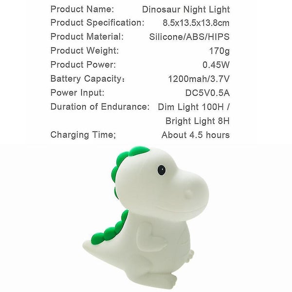 Dinosaur Cartoon Lamp Children Charging Gift Dimming Clapping Lamp Lovely Decom Carousel 2