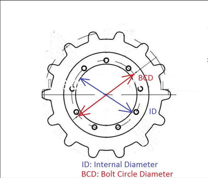 Sprocket for Hyundai R210-3 21 T / 22 H / 403 ID / 440 BCD part no: KRA10160 Carousel 2