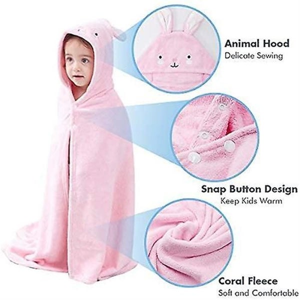 Baby Towels Premium Toddler Hooded Towel Super Absorbent Coral Fleece Bathrobe Carousel 4