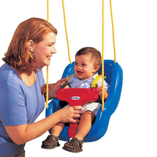Little Tikes 2-in-1 Snug n Secure 43cm Outdoor Swing Baby Kids Toy 9-48m Blue Carousel 2