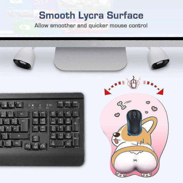 Mouse Pad With Wrist Support Gel Ergonomic 3d Mouse Pad Anime Corgi Dog Mousepa Carousel 1