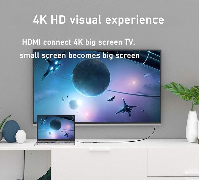 6-in-1 Usb C Hub Adapter 4k Hdmi Output 2 Usb Ports 100w Usb C Pd Charging Sd/t Carousel 4