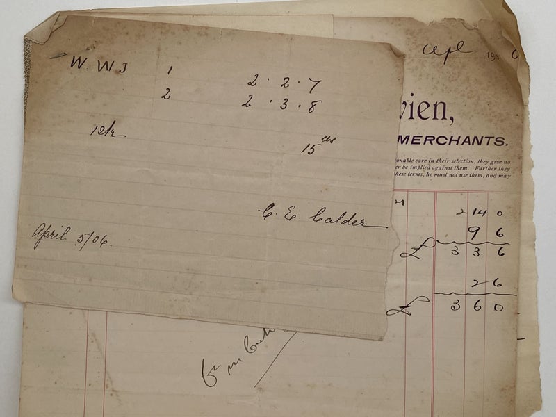 ANTIQUE INVOICE / RECEIPTS: Tasker & Levien, Nelson – Grain, Seed & Produce 1906 Carousel 5