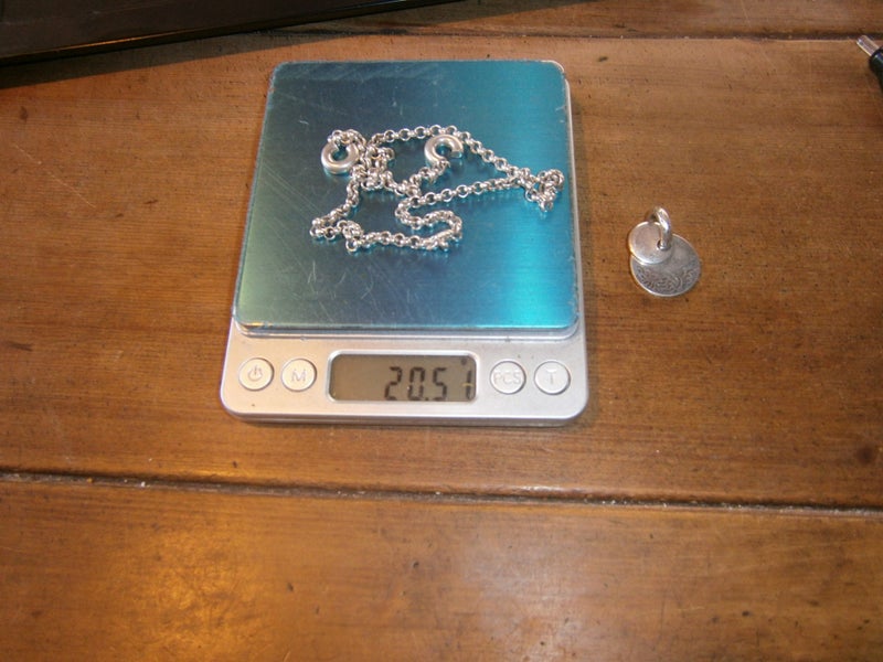 STG.SIL TAG PENDANT ON STG. BELCHER CHAIN (32.8gms) Carousel 9