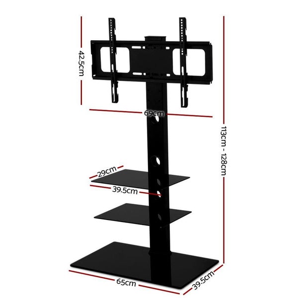 Artiss Floor Tv Stand Bracket Mount Swivel Height Adjustable 32 to 70 Inch Black Carousel 2