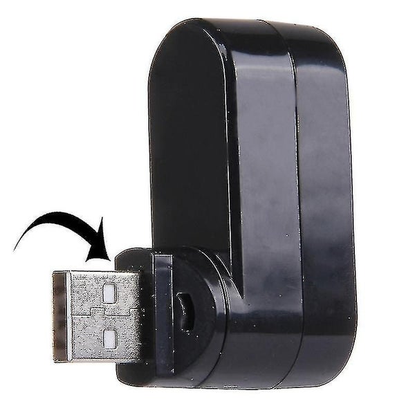 180 Degree Rotation Usb Head 3 Ports Usb 2.0 Portable Hub black Carousel 2