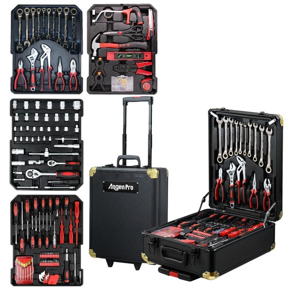 1375PCS Tool Kit Case Trolley Portable Mechanics Toolbox Storage Organiser Carousel 1