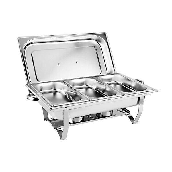 9L 3X3L Bain Marie Bow Buffet Food Warmer Pan Multi Stainless Steel Chafing Dish Carousel 1