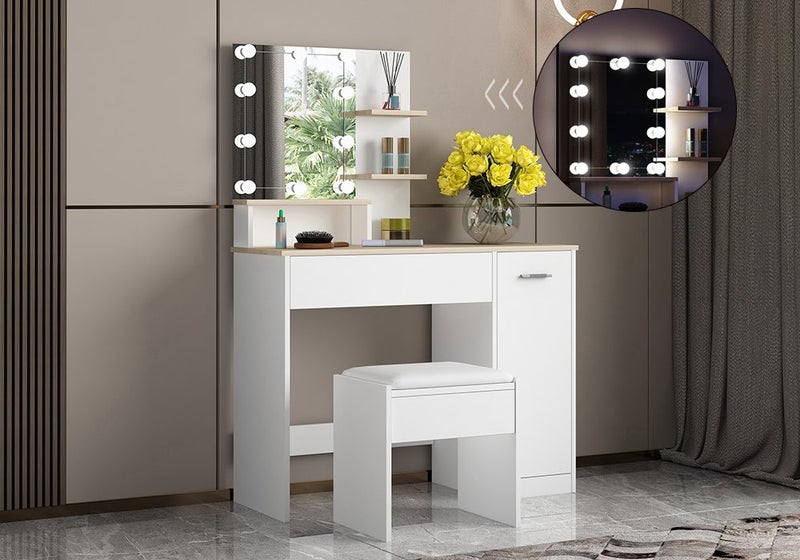 Dressing Table Makeup Table Stool Set Carousel 2