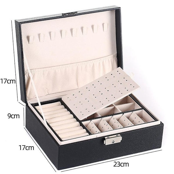 2 tier Large Jewelry Box Organizer For Women And Girls Storage For Necklaces Carousel 5