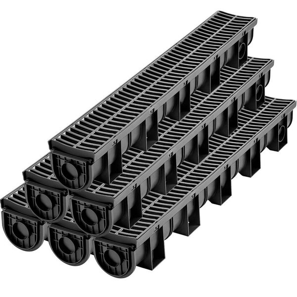 Drainage Trench Driveway Channel Drain Kit Plastic Grate-5.8 Carousel 1