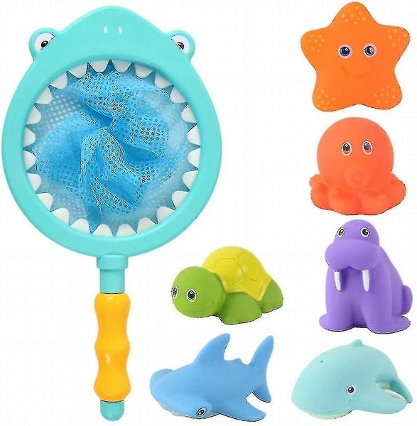 Bath Toy Floating Fishing Animals Squirts Toys Games Playing Set With Fishing N Carousel 1
