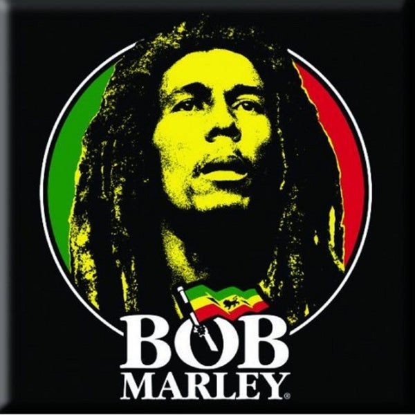 Bob Marley Fridge Magnet Logo Face new Official 76mm x 76mm Carousel 1