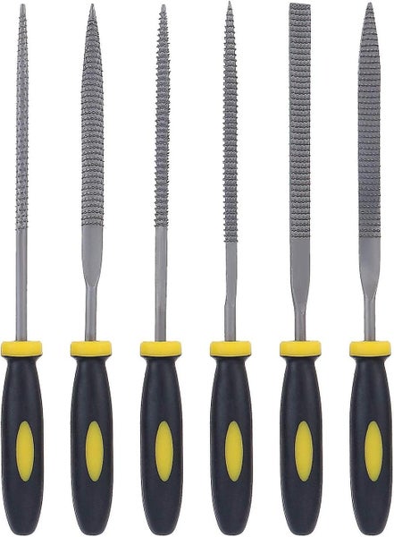 Wood Carving Tools Set - 6 Wooden Needle Files And Rasps With Rubberized Handle62974818977666119