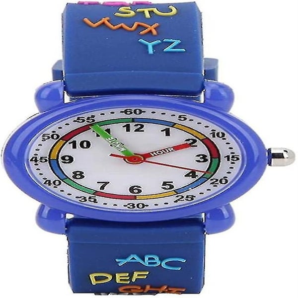 Kids Cartoon Watch Letter Pattern Waterproof Children Wrist Watch Pu Strap Wris Carousel 1
