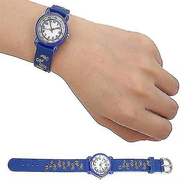 Kids Cartoon Watch Letter Pattern Waterproof Children Wrist Watch Pu Strap Wris Carousel 2