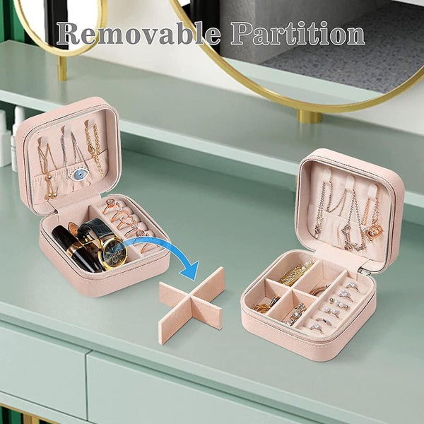 Mini Jewelry Travel Case small Travel Jewelry Organizer Portable Jewelry Box Tr Carousel 5