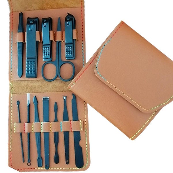 Gifts For Men/women Stainless Steel Manicure Set With Pu Leather Case Personal Carousel 1
