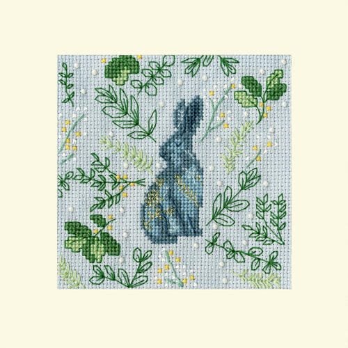 Bothy Threads Cross Stitch Kit - Cristmas Card: Scandi Hare Carousel 1