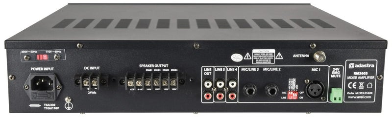 5-channel 100V mixer amplifier - 360Wrms Carousel 4