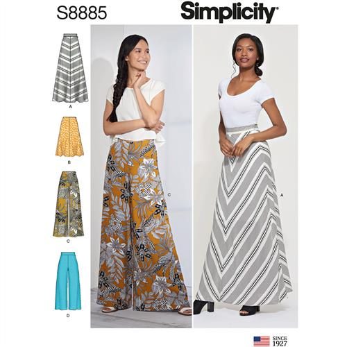 Simplicity Pattern S8885 Misses' Skirt and Pants H5 (6-8-10-12-14) Carousel 1