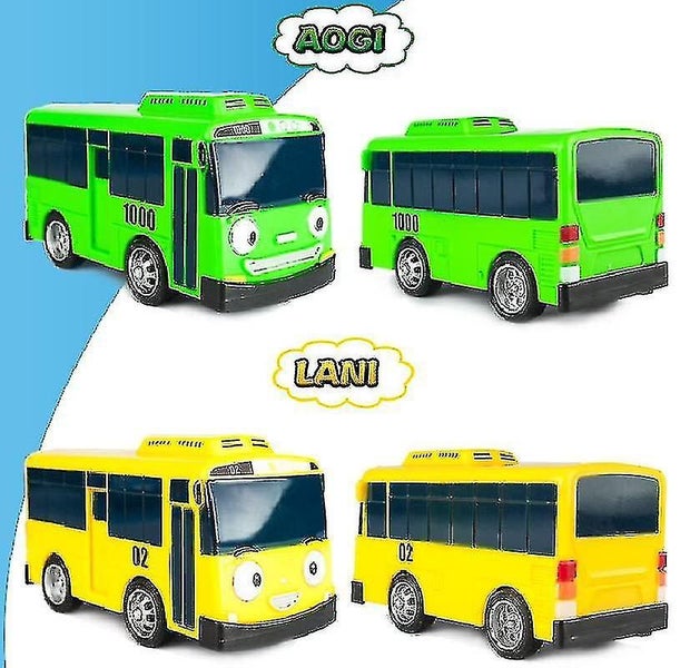 4pcs/set Bus Toys Car Ejection Toy Bus Model Toy Diecasts Toy Vehicles Car Kids Carousel 5