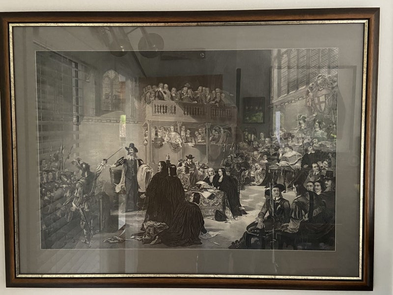 Large Framed Engraving - C E Wagstaff-Trial of Charles 1st Westminster Hall 1649 Carousel 1