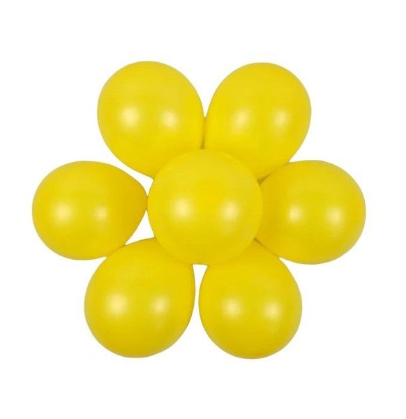 Party Matte Balloons 100 Pack 25Cm - Yellow Carousel 1