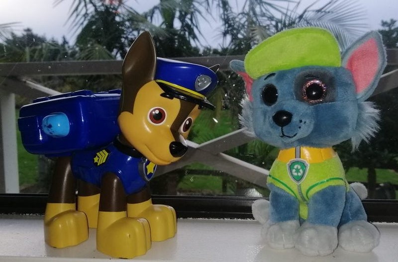 1 x Chase plastic toy 17cm tall & 1 x Rocky Plush toy 17cm tall Carousel 16