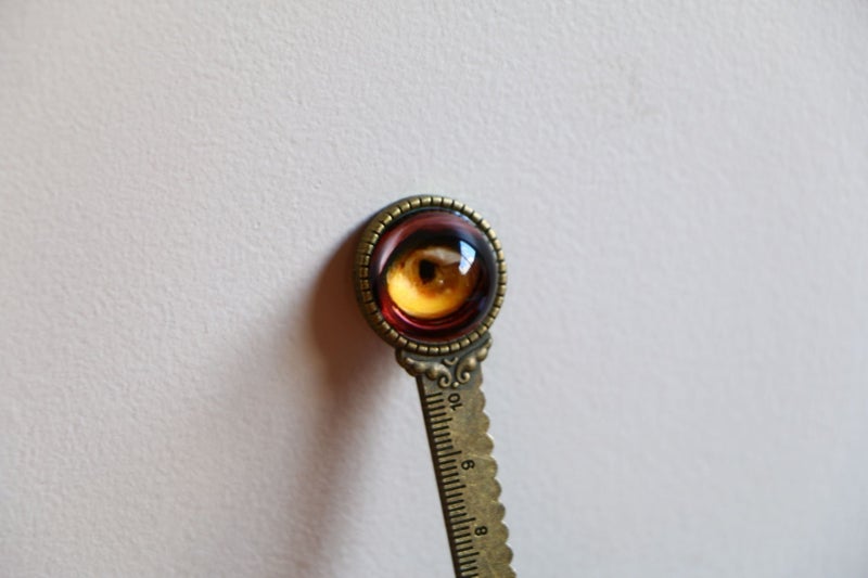 Handcrafted creatively designed third eye bronze tone metal ruler bookmarks Carousel 2