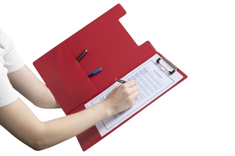 Marbig Foolscap PVC Clipboard + Flap Red Carousel 2