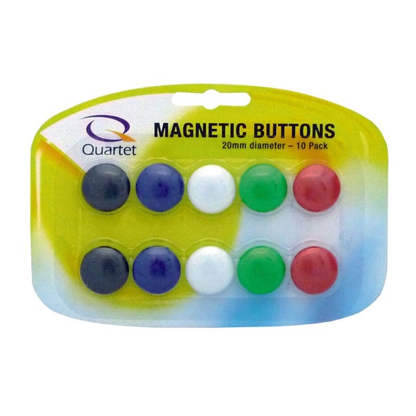 Quartet Magnetic Button 20mm Assorted Colours x 10's pack Carousel 1