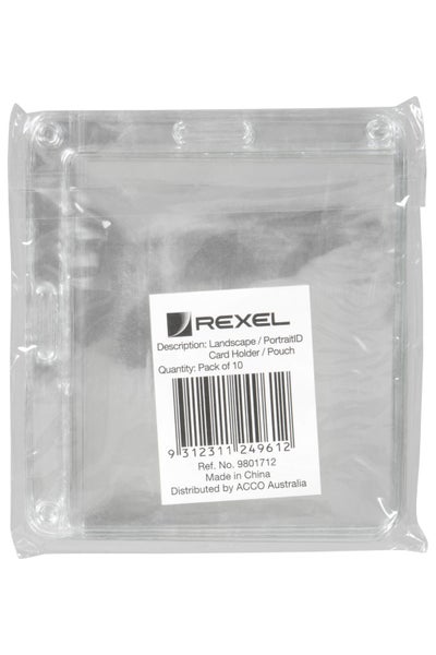 Rexel Id Card Holder Portrait & Landscape 105mm x 90mm, 10 Pack (Holds cards ... Carousel 3