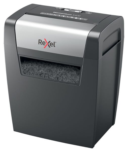 Rexel Momentum X406 Paper Shredder, Cross Cut Carousel 1