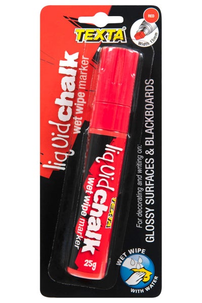 Texta Liquid Chalk Marker Wet Wipe Red Carousel 2
