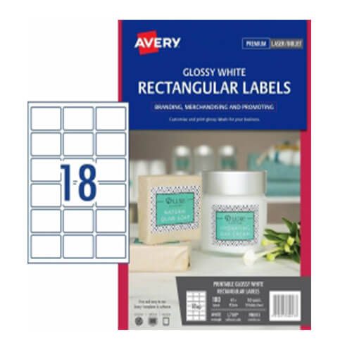 Avery Rectangle Gloss Labels 10pk White Carousel 4